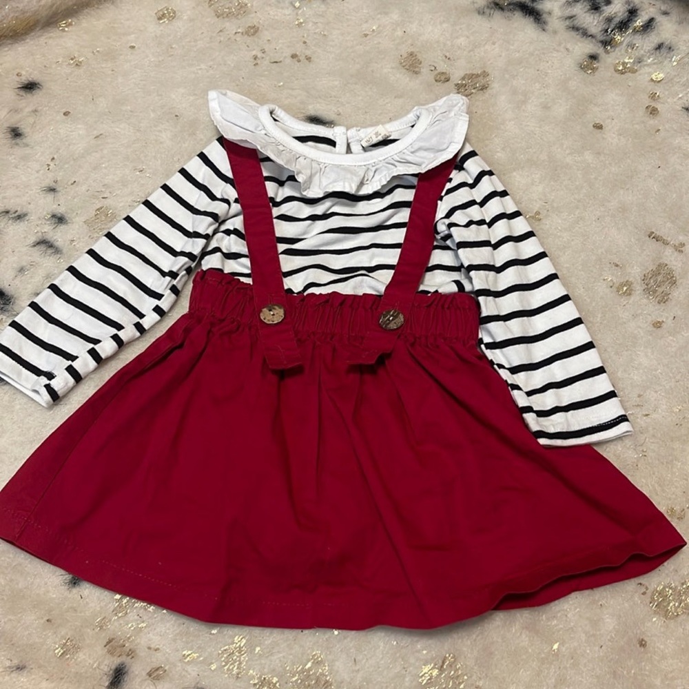 Boutique overall skirt outfit